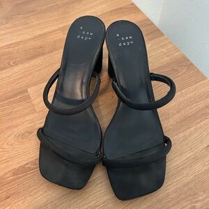 A New Day Black Heeled Sandals